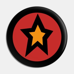 Gold Star Red Circle Graphic Pin