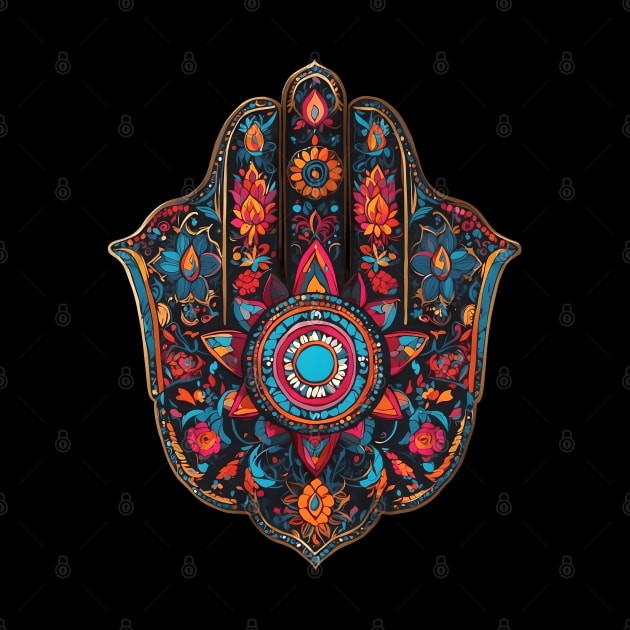 Colorful Hamsa Art by VivaLaRetro