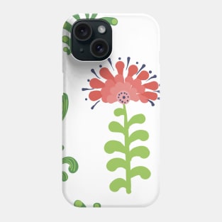 Elegance Seamless pattern with flowers, vector floral illustration in vintage style Phone Case