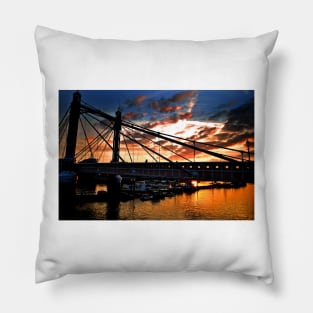 Albert Bridge Sunset River Thames London Pillow