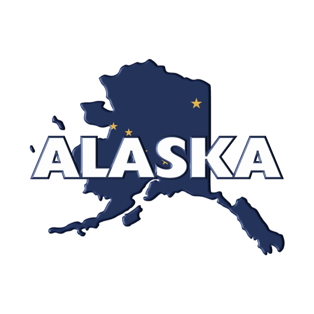 Alaska Colored State Print by m2inspiration