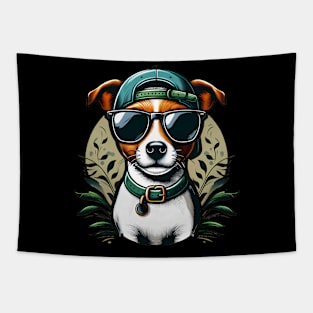 Funny Jack Russell Terrier with Sunglasses Tapestry