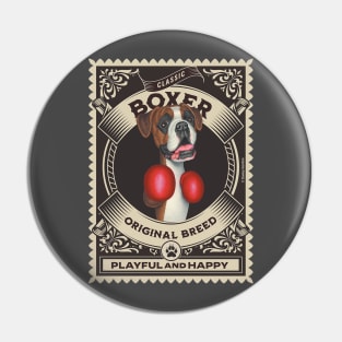 Funny Boxer Dog wearing Boxing Gloves Pin