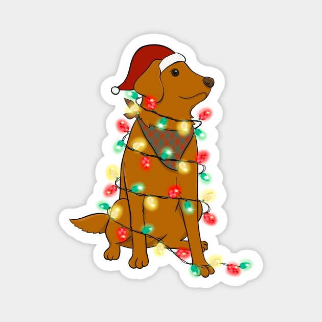 Dog Christmas Lights Graphic Magnet by Teewyld