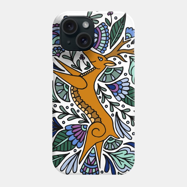 Folk Art Deer Phone Case by HLeslie Design