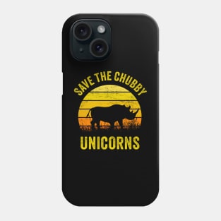 Save The Chubby Unicorns - Funny Rhino Silhouette Phone Case