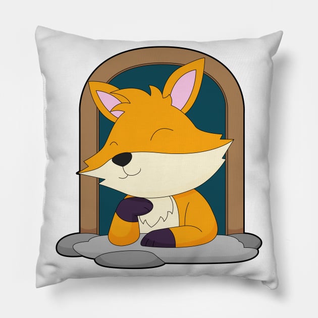 Fox in a Window Pillow by Markus Schnabel