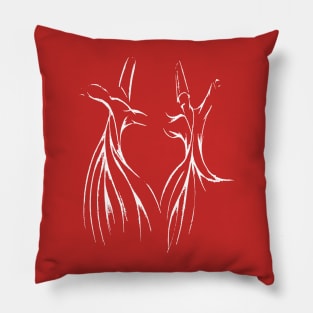 Studying The Dervish Mysticism White Silhouette Pillow