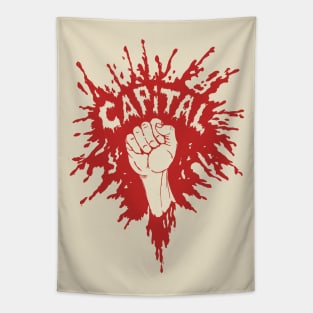 Smash Capital - Raised Fist, Protest, Anti Capitalist, Socialist Tapestry