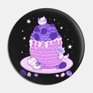 Kawaii Pancake Blueberry Blackberry Cats Pin