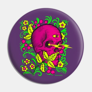 Tokebi's Skull with flower patterns Pin