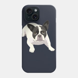 Black and White French Bulldog - Vector Art Portrait Phone Case