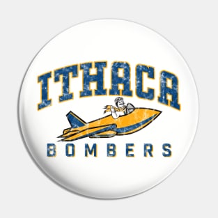 Ithaca Bombers Retro Logo in vintage design Pin