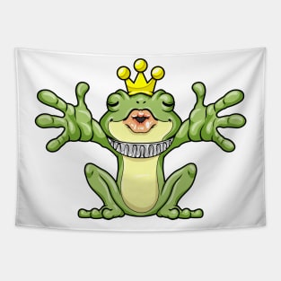 Frog as Frog king with Crown Tapestry