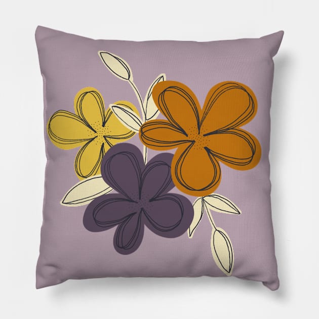 Bold Floral Illustration Pillow by Pink Anchor Digital