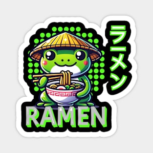 Cute Frog Eating Ramen cute noodles Magnet