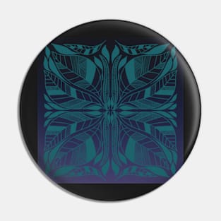 Blue and Purple Symmetrical Leaves Design Pin