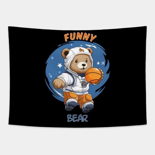 Funny Bear Tapestry by Yopi