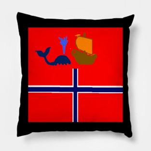 Sporty Norway Design on Black Background Pillow