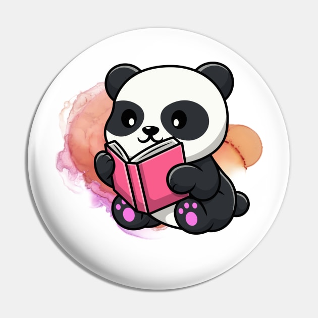 Cute Panda Reading Moment - Adorable Panda - Kawaii Panda Pin by Suga Collection