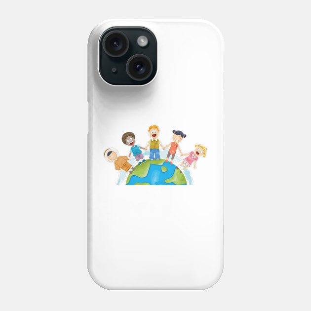 Drawing of a Diversity Children Phone Case by FunnyMoonCosmic