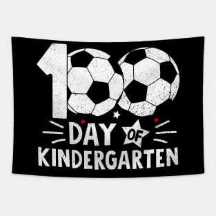 100 Days Of Kindergarten Teacher 100th Day Of School Soccer Tapestry