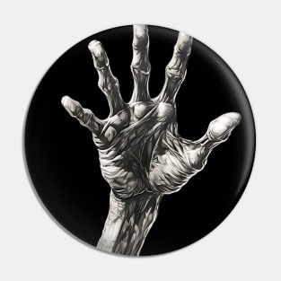 Happy Halloween: Reach Out and Touch Someone on a Dark Background Pin