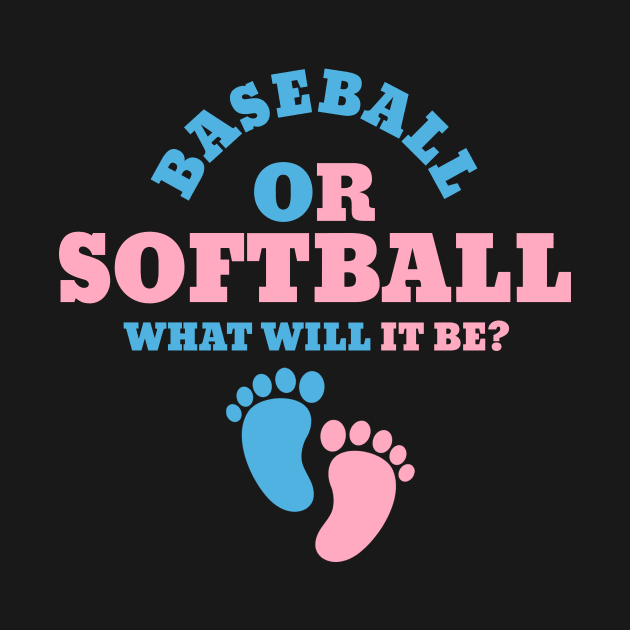 Gender Reveal Baseball or Softball by KAWAIITEE