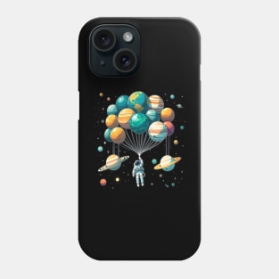 Funny Astronaut Space Balloon Planet Solar System Science Phone Case