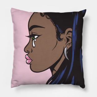 Black Crying Comic Girl Pillow