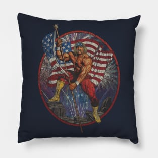 Flag Waving Patriot 1990 Pillow