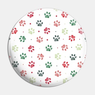 Christmas colored paw prints Pin