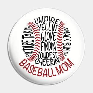 Baseball Mom 2 Pin