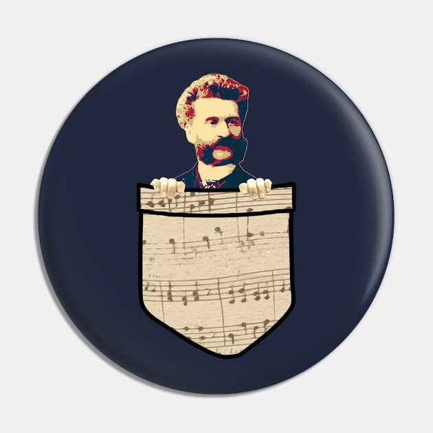 Johan Strauss In My Pocket Pin by Nerd_art