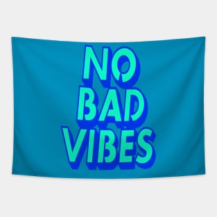 No Bad Vibes Retro Style Typography Art Quote Tapestry