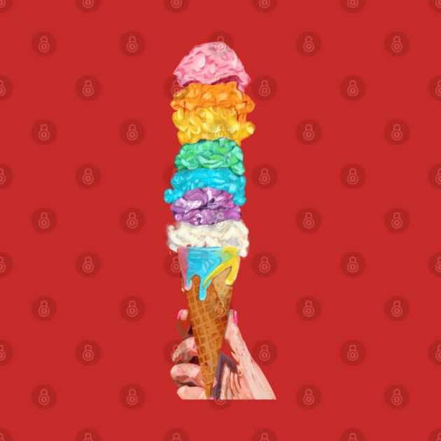 Ice cream lover - rainbow ice cream cone by Deardarling