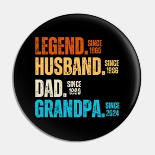 Cool Gift Ideas for Legendary Dads and Grandpas - Father's Day Family Matching - Legend Since 1960 Husband Since 1986 Dad Since 1990 Grandpa Since 2024 Pin