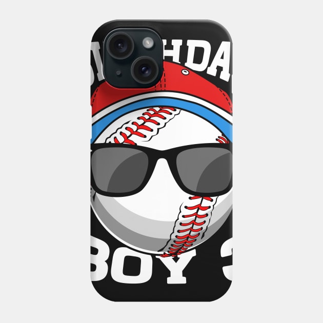 Birthday Boys 3 Years Old Baseball Lovers Phone Case by snnt