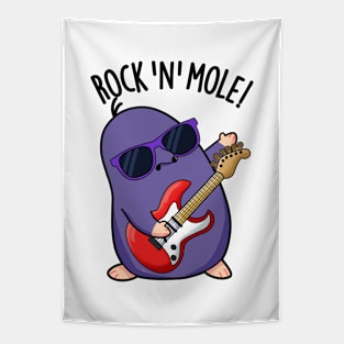 Rock N Mole Funny Animal Pun Tapestry