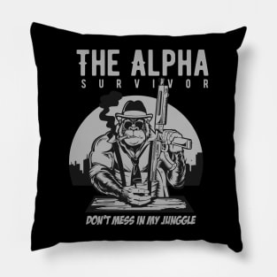 Gorilla Mafia funny illustration Pillow