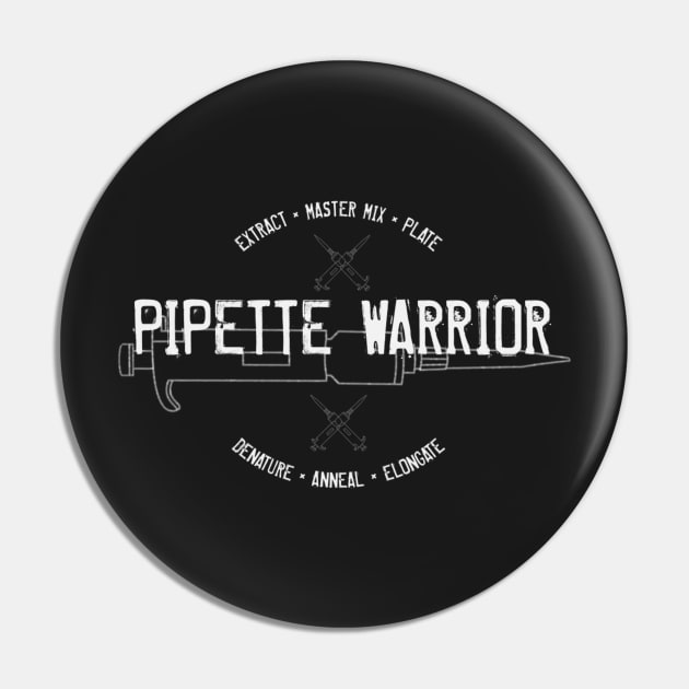 Pipette Warrior - Molecular Biology - Science Lab Pin by MoPaws