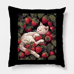 Cat Strawberry Bedding Pillow