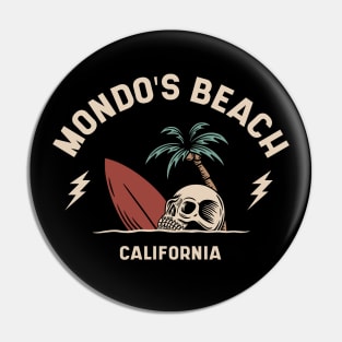 Vintage Surfing Mondo's Beach California // Retro Surf Skull Pin