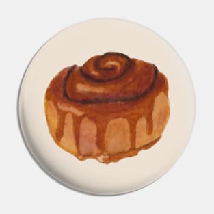 Cinnamon Roll Watercolour Illustration Pin