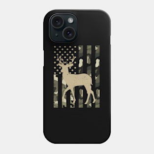 Camouflage Camo American Flag Whitetail Deer Phone Case