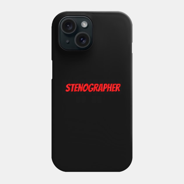 Red and black stenographer steno machine keys Phone Case by Tianna Bahringer