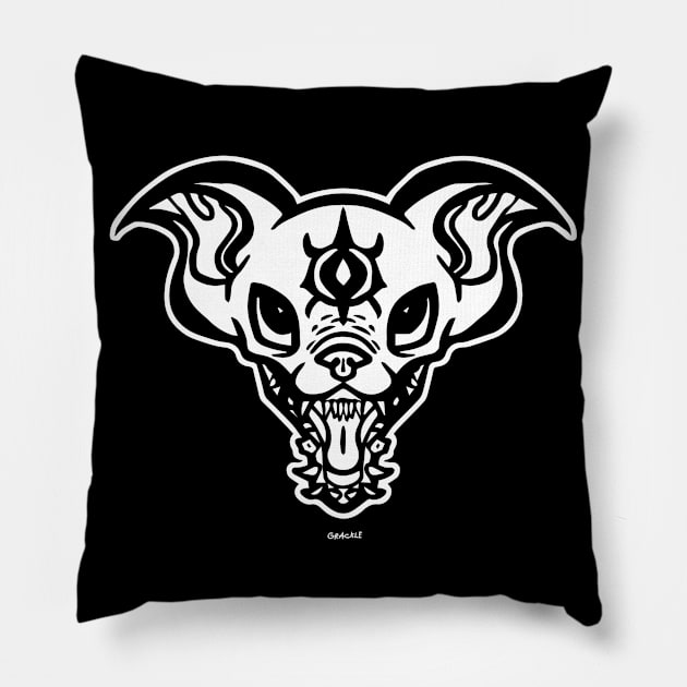 Mad Dog Pillow by Jan Grackle