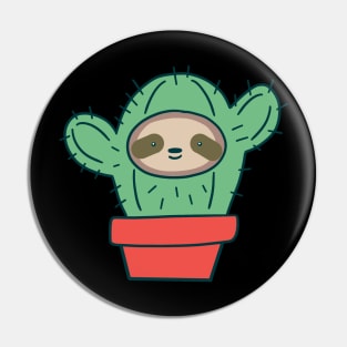 Sloth Face Cactus Pin