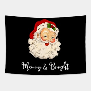 Merry and Bright Santa Tapestry