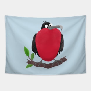 Funny magnificent frigate bird cartoon Tapestry